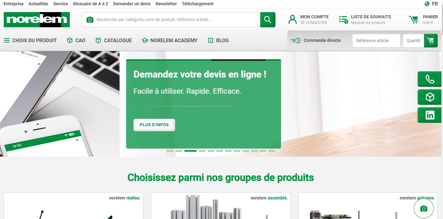 Norelem facilite l’achat de composants avec son nouveau site Internet